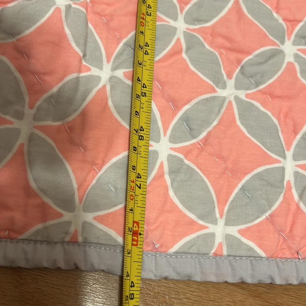 Pottery Barn Crib Fitted Sheet and Comforter Pink Gray - Picture 8 of 10